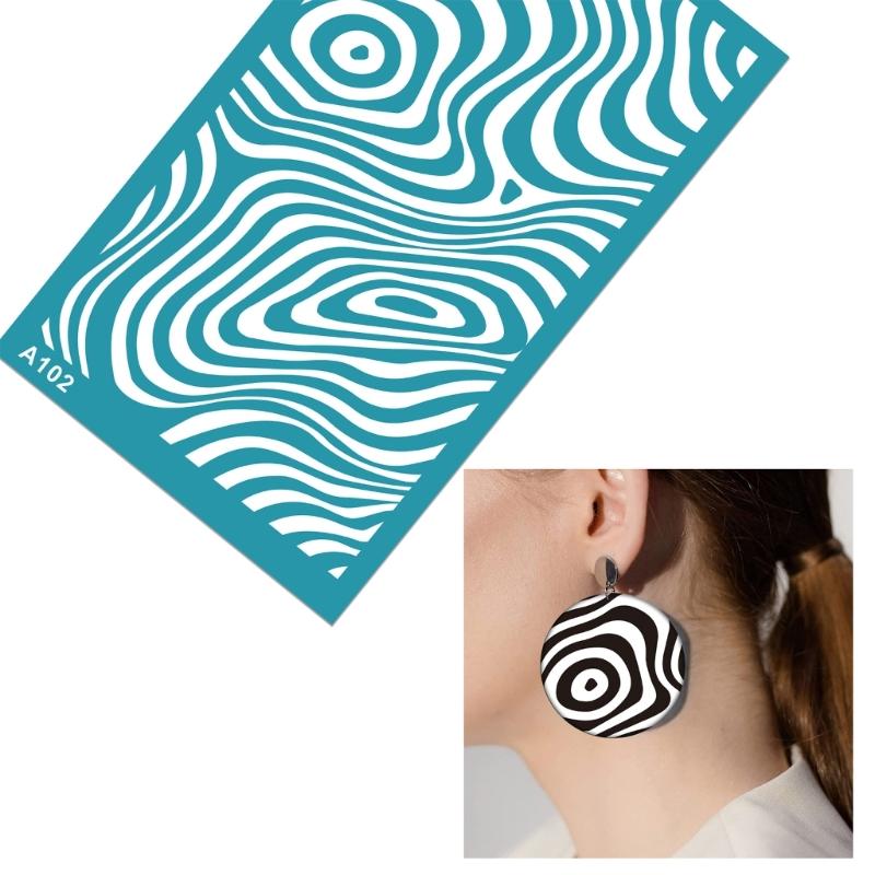 Clay Templates Flower Style No-Adhesive Silk Screen Printing Templates Reused Templates Transfer for Earring Making