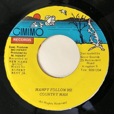 7inch Record COUNTRY MAN - Mampy Follow Me / Sympho Reggae NONE Gimimo Jamaica Reggae, Ska & Dub Used