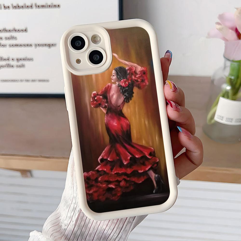 Abstract Oil Painting Phone Case for iPhone 17 16 15 14 13 12 11 Air Pro Max Plus White Soft TPU Shockproof Cover