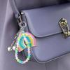 Lovely Heart Keychain Braided Rope Keyring Bag Charm Bag Pendant Star Car Keychain Rainbow Handbag Charm Decorations
