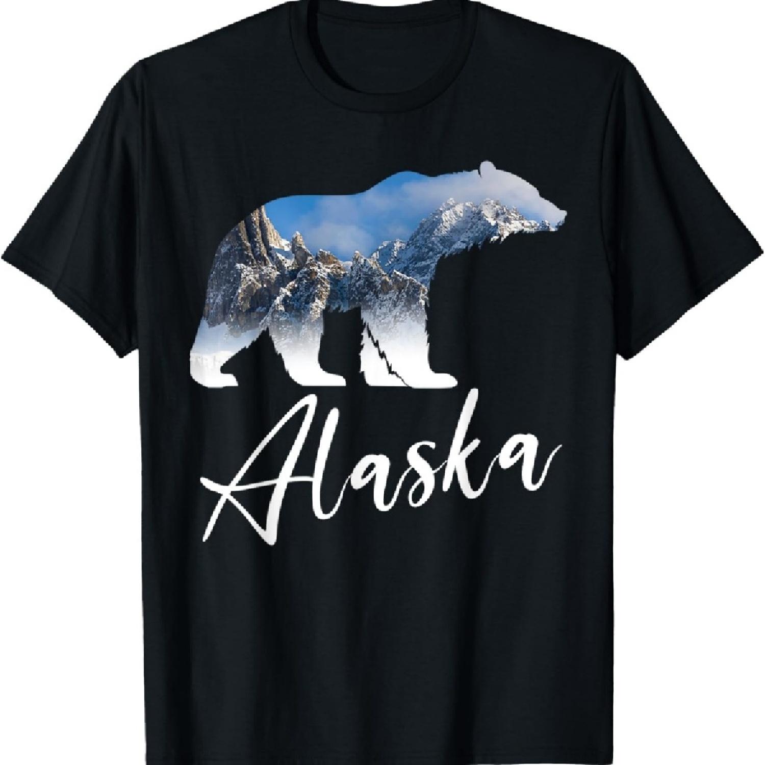 

Аляскинские горы Медведь Гризли Сувениры штата Аляска Футболка XXXXXL