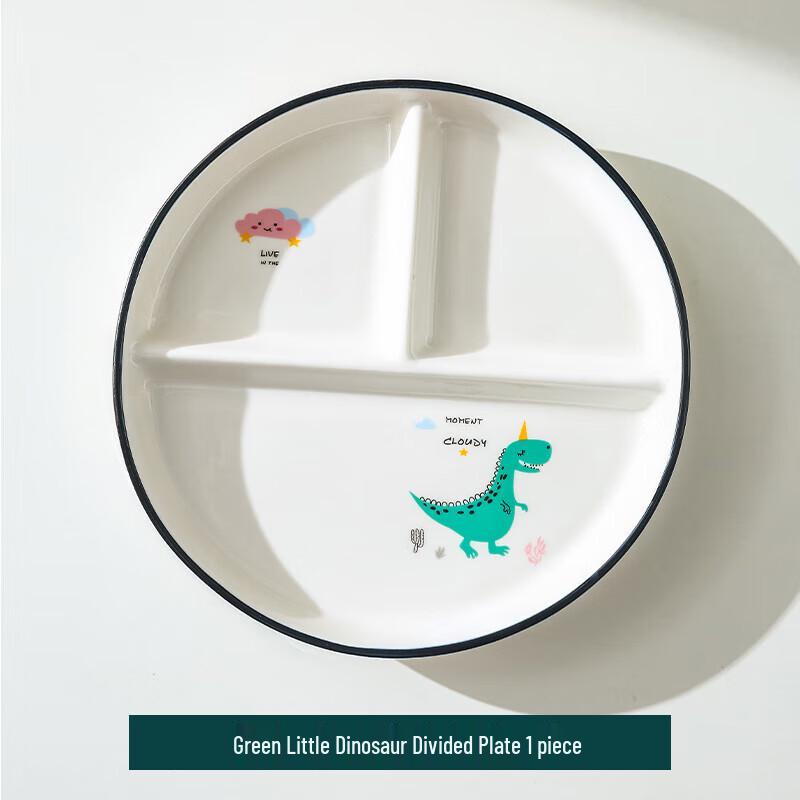 Green Dragon Ceramic Divided Portion Plate