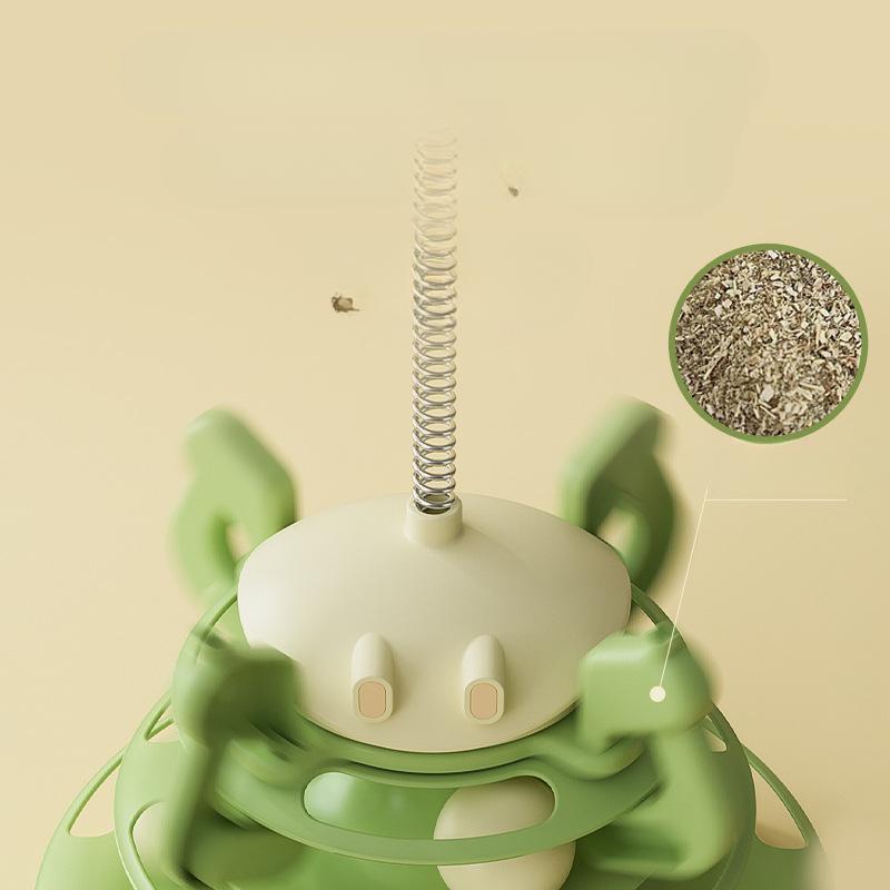 New Cat Turntable  Leaking Food  Windmill  Feather Cat Stick  Four-layer Cat Tower Track  Amusement Disc  Pet Cat Toy