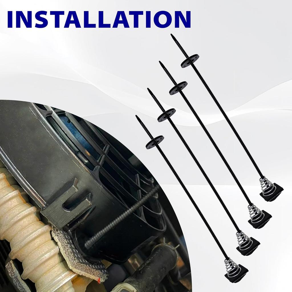 Automotive Fan Mounting Kit, Radiator Fan Zip Ties Clips Mounting Kit, Electric Mount Hold Down for Cooling Fan Transmission Cooler Radiator Fan Kit