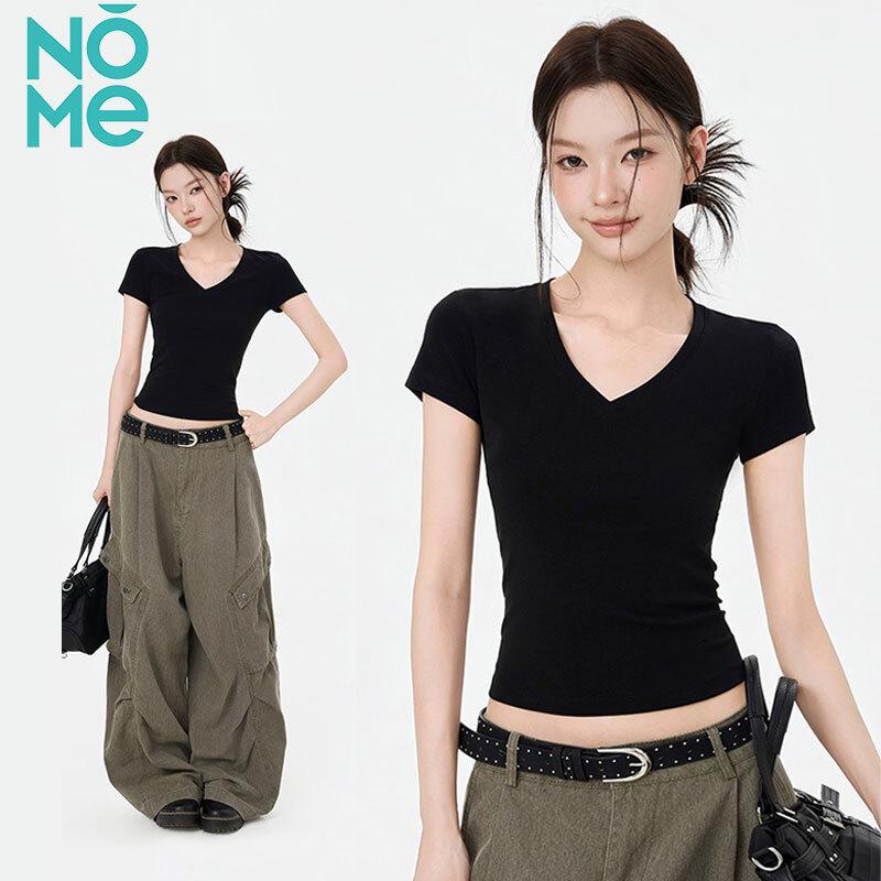 NOMe Women s V-Neck Slim Fit T-Shirt S чёрный