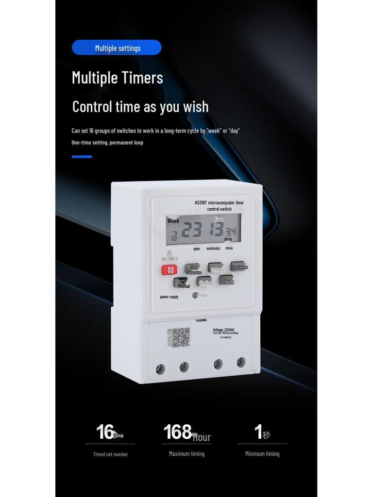 220V Microcomputer Time Switch 63AKG316TG Timer for Street Light Control