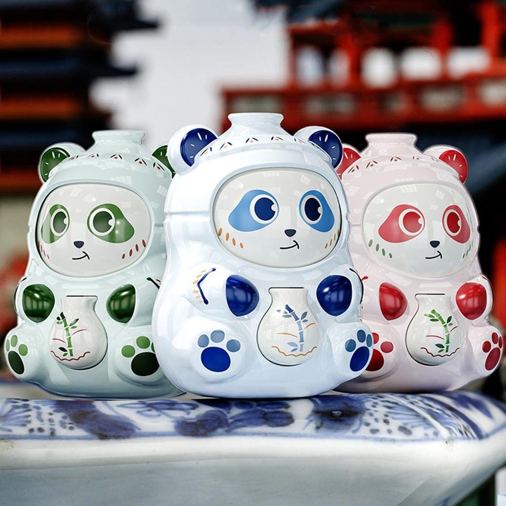 

Порцелянова панда Вирази ляльки, що змінюється, багатство, щаслива сумка, декомпресійна іграшка, лялька, яка змінює обличчя Wealth Lucky Bag-Blue