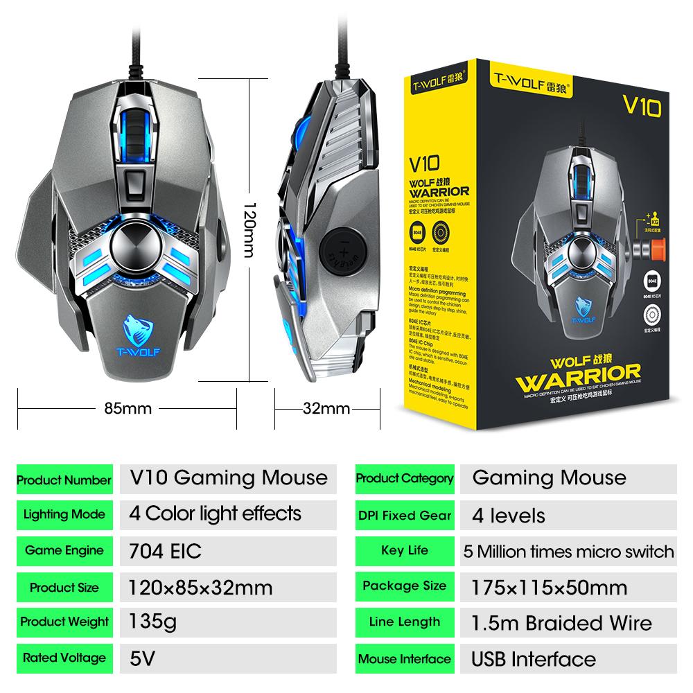 2025 New Professional Wired Gaming Mouse 3200 DPI Gaming Mice Silent Mouse For Notebook Laptop/PC RGB Backlit Universal
