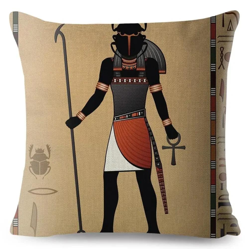 Ancient Egypt Totem Pharaoh Printing Cushion Cover Polyester Pillow Case Sofa Home