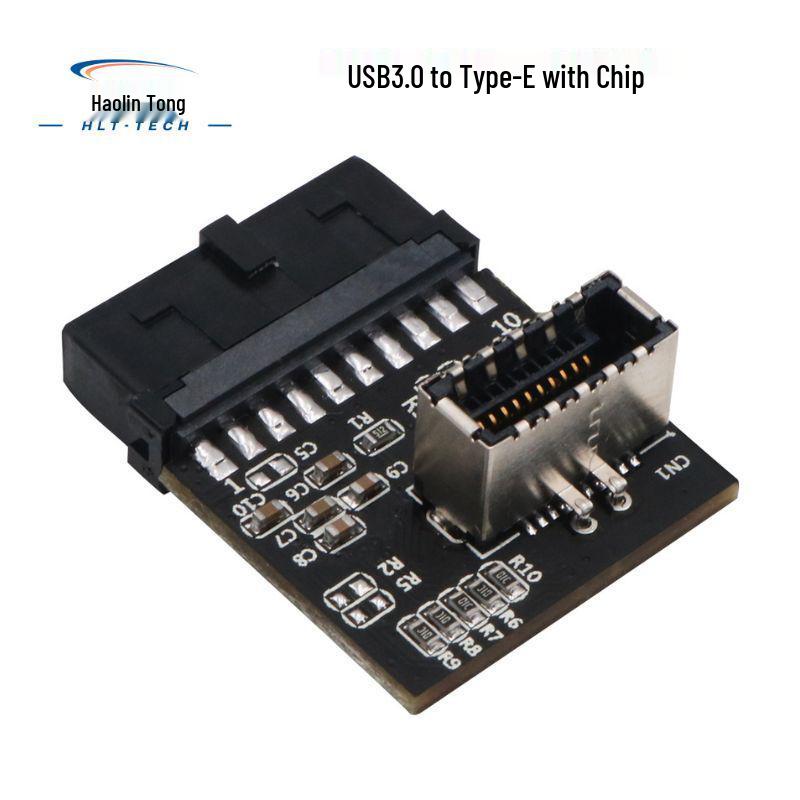 USB 3.0 19-Pin to Type-E Motherboard Front Panel USB-C Adapter Card