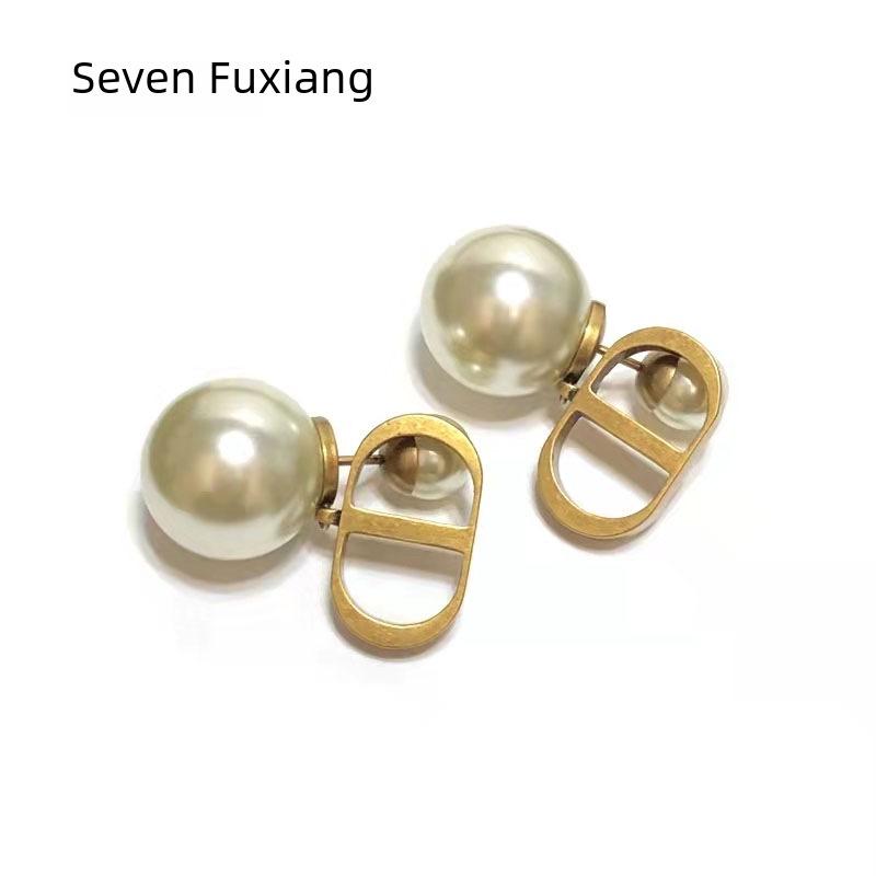 Boucles d'oreilles en argent sterling et perles pour femme – Design luxueux de style chinois rétro