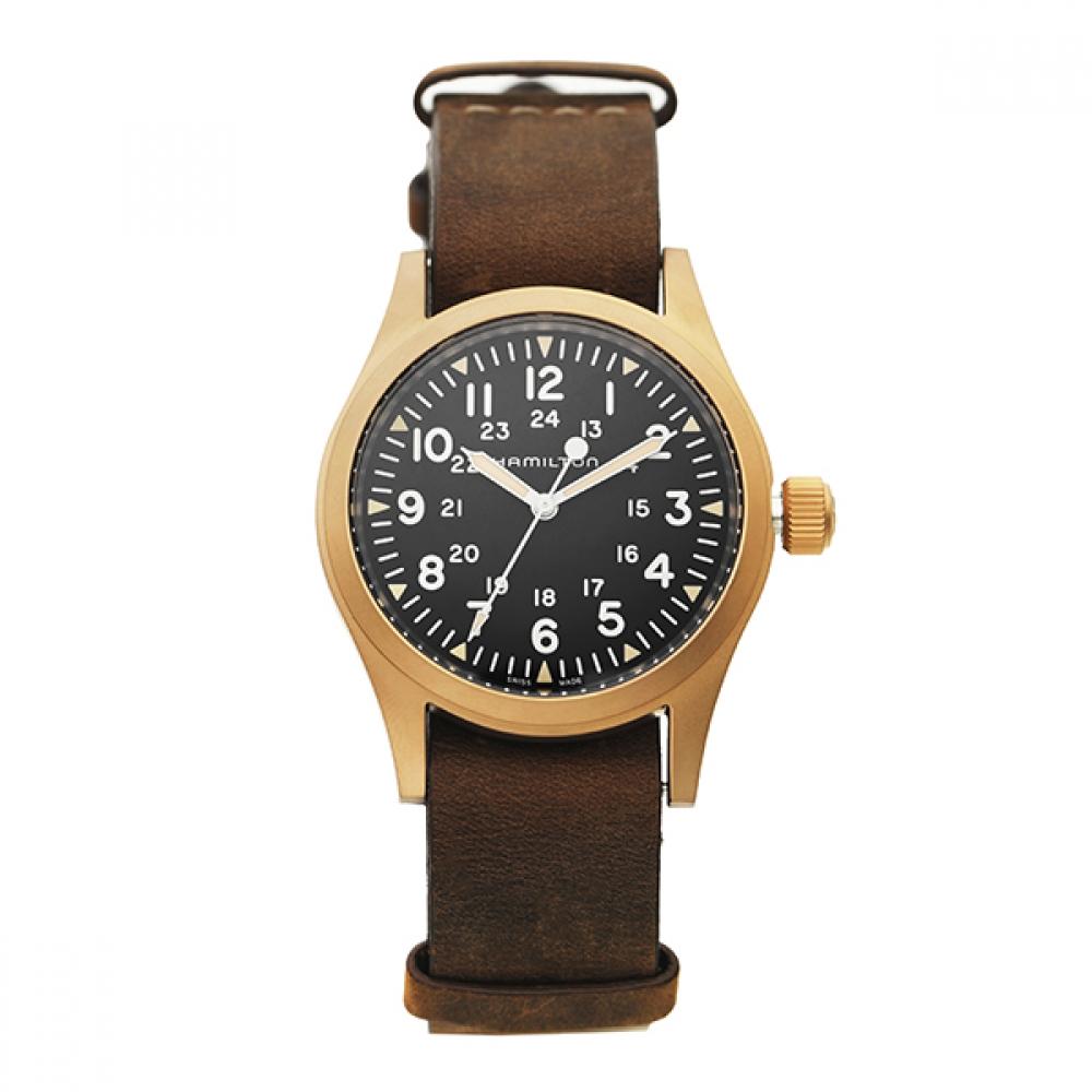 

Чоловічий шкіряний годинник Hamilton H69459530 Khaki Field Mechanical S H69459530