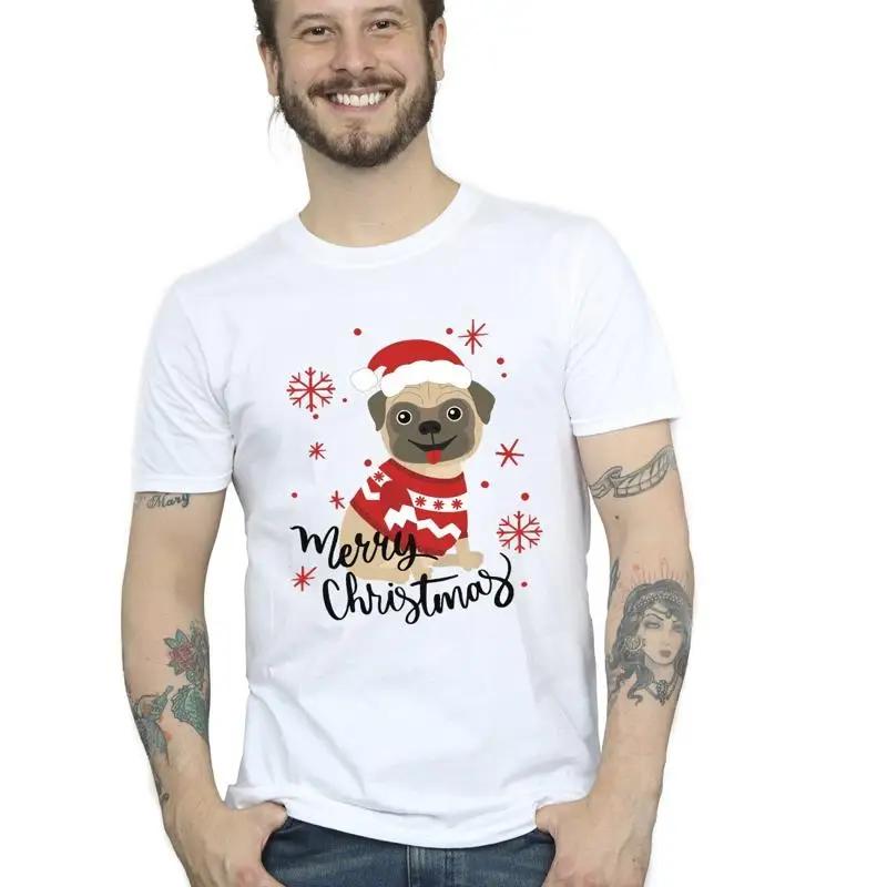 

Christmas Men s Pets Christmas Pug Merry Christmas T-Shirt S разноцветный