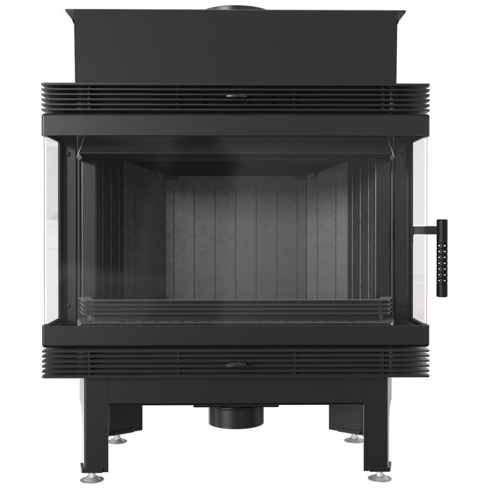 Steel fireplace KRATKI BLANKA left right 11 kW Ø 180 black thermotec