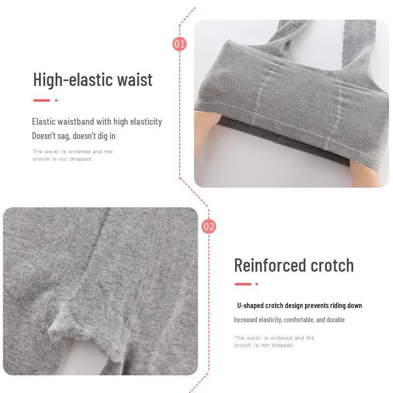 Wiosenne i Jesienne Bawełniane Legginsy Dziecięce: Podkolanówki dla małych dziewczynek - Jednoczęściowa odzież wierzchnia