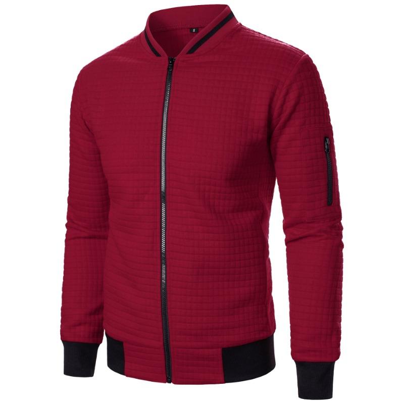 Men S Solid Color Zip Up Stand Collar Long Sleeve Cardigan Sweatshirt