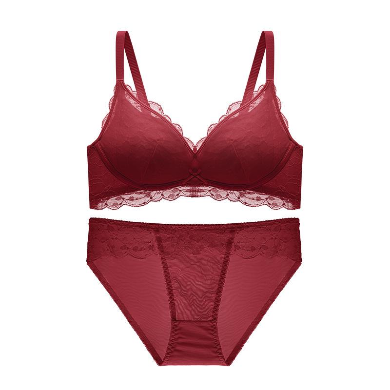 Romantischer Push-Up-BH aus französischer Spitze: Bequemes, Anti-Hänge-, Drahtloses Design für Teenager