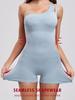 Damen nahtlose einteilige Shapewear Bauchweg Hüftformer Body mit unregelmäßigem Einzelträger bequeme Unterwäsche