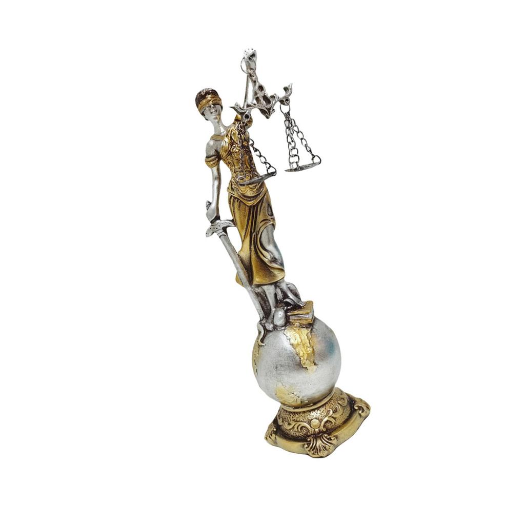 Blind Law Goddess Statue Resins Lady Justice Sculpture with Scale Greek Roman Fairness Figurine Ornament Gift for Lawyer