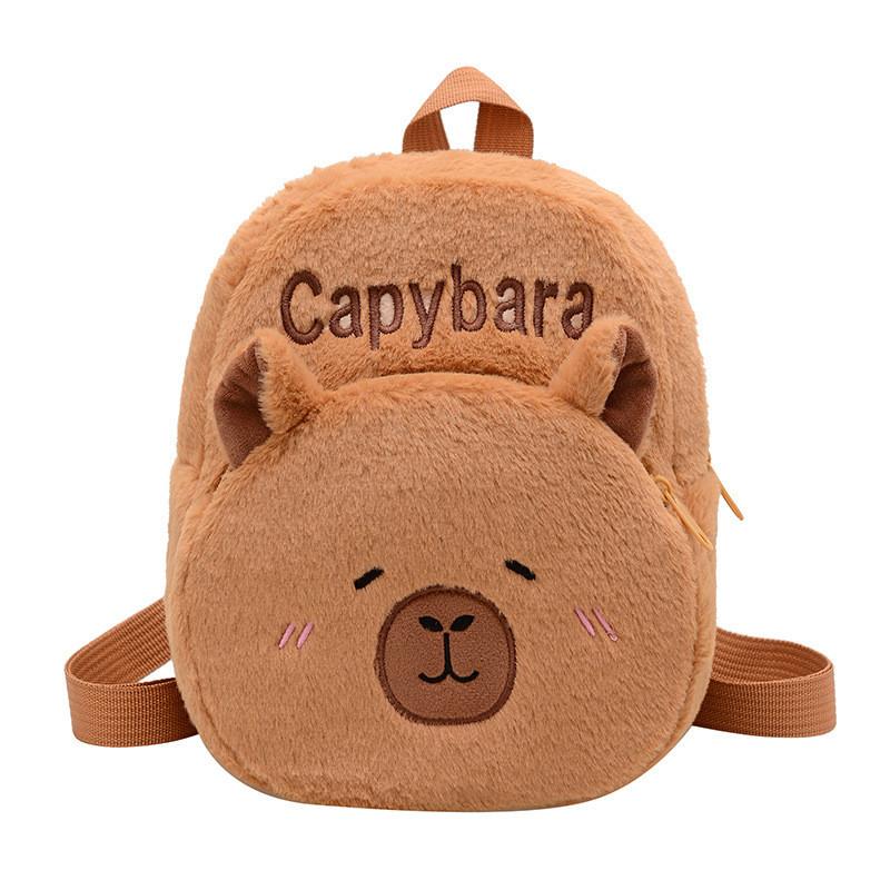 Capybara Plush Pattern Backpack Large Capacity Shoulders Bag Gifts Children