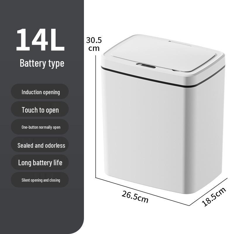 2026 Smart Trash Can: Long-lasting Battery, 16L Capacity, Fast Sensing Household Model