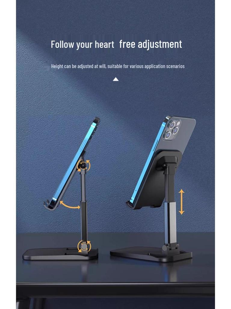 Adjustable Aluminum Phone & Tablet Stand: Foldable, Weighted Base