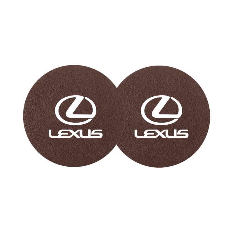 Interior Stickers 2Pcs Car Coasters Water Cup Mats Waterproof Slot Pads For Lexus IS250 IS220d NX300h RX450h IS300h Ct200h UX250