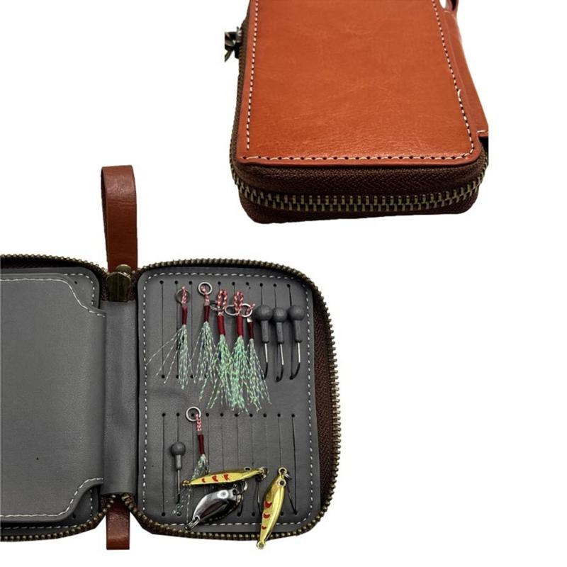 Artificial Crankbait Fishing Tackle Binder Bag Fishing Lure Bag Spoon Baits Trout Lure Wallet PU Leather Organizers Bag