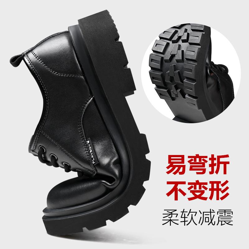 Herren Lederschuhe Herrenschuhe neu lässig Businesskleid Britischer Stil erhöhend Anzug Lederschuhe Frühling Plateau Martin Schuhe