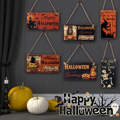 Halloween-Thema, Freundschaft, Holzanhänger, Dekoration, Heimdekoration, Karte