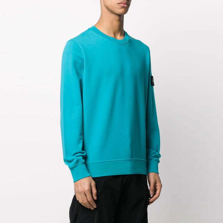 Stone Island Garment Dyed Crew Sweatshirt With Compass Patch Men Sweatshirts Turquoise 741563051-V0042