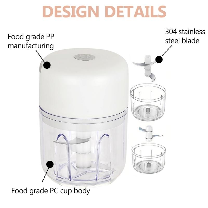 Efficient Electric Food Chopper Vegetable Grinder Household Garlic Press Mashers Quick and Convenient Cooking Aid