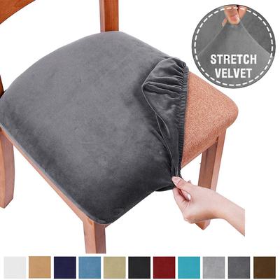 Velvet Chair Covers for Dining Room Stretch Soft Seat Cover Removable Anti-dirty Chair Protector Hotel Wedding Chairs Decor