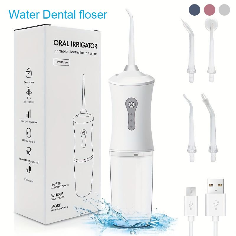 Nigf USB Rechargeable Water Flosser Portable Dental Irrigator 120Psi Waterproof Teeth Cleaner with Large Water Tank