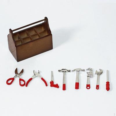 Handmade Miniature Toolbox Model for 1:12 Dollhouse Fairy Garden Scene