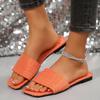Large Size Flat Slippers Women's New Square Toe Slippers