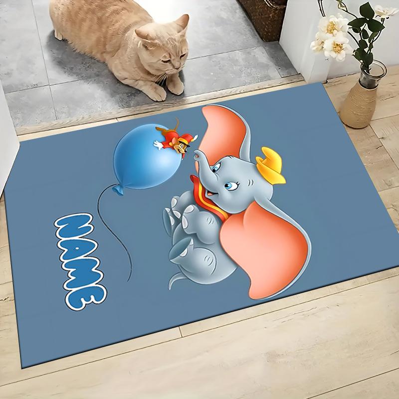 Custom Name "Baby Dumbo Adventure" Carpet Rug Customizable Soft Washable Anti-Slip Home Living Room Sofa Mats Personalized Rug. 0909387
