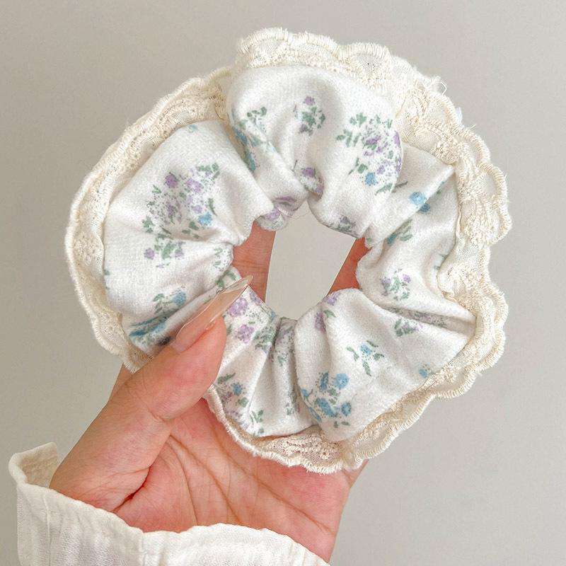 Children's Floral Lace Double-Layer Scrunchie Hair Tie