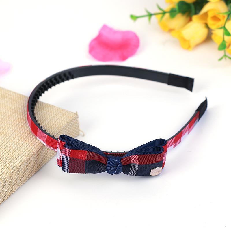 Korea Plaid Stripe Knot Headbands For Women High Quality Houndstooth Fabric Classic Wide Headband Girls Knotted Hair Accessories