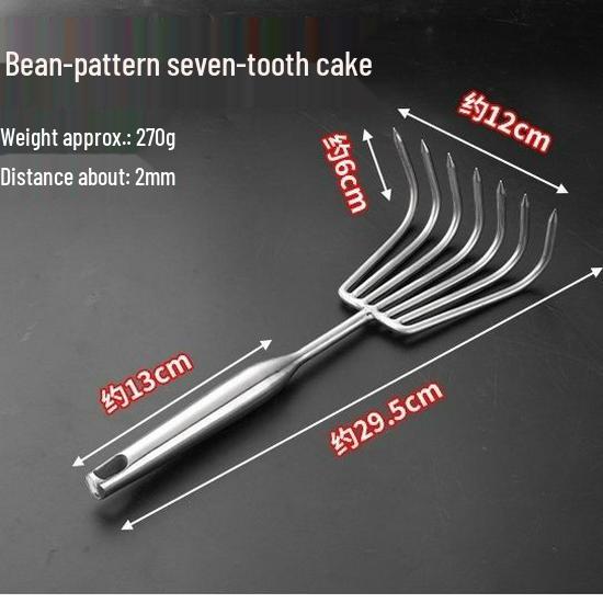 Stainless Steel One-Piece Handle Multi-Tine Garden and Seafood Rake