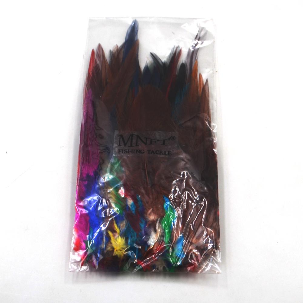 MNFT 100pcs Dyed Nature Pheasant Saddle Feather Hair Fly Tying Hackle Material Ginger Blue Cream White Rose Red Multiple Colors