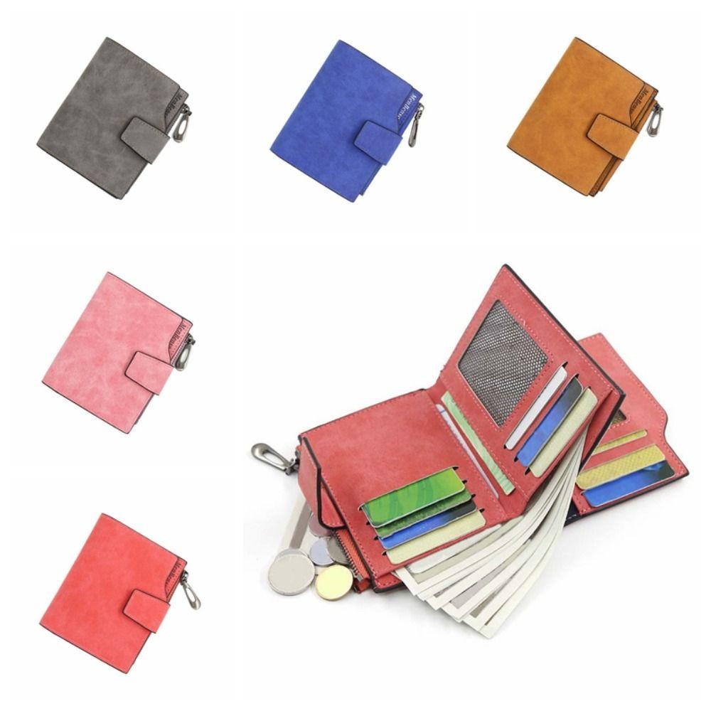 PU Leather Cash Purse Bag Large Capacity Short Wallets Portable Pocket Purse Wallet  Men Women