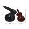 Home Décor Ceramic Rabbit Figurines (Set of 2, Black and Brown)
