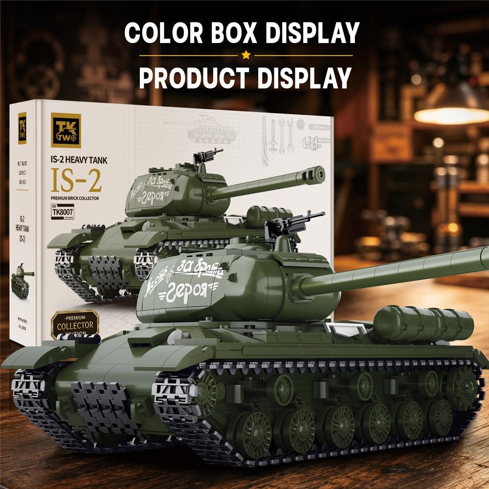 IS-2 HEAWY TANK Panther Tiger II Tank Toy Puzzle Enlightenment Series MOC Collectible Tank Model Combined Model Birthday Gift