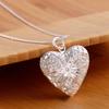 Trendy 925 Silver Heart Photo Frame Pendant Necklace