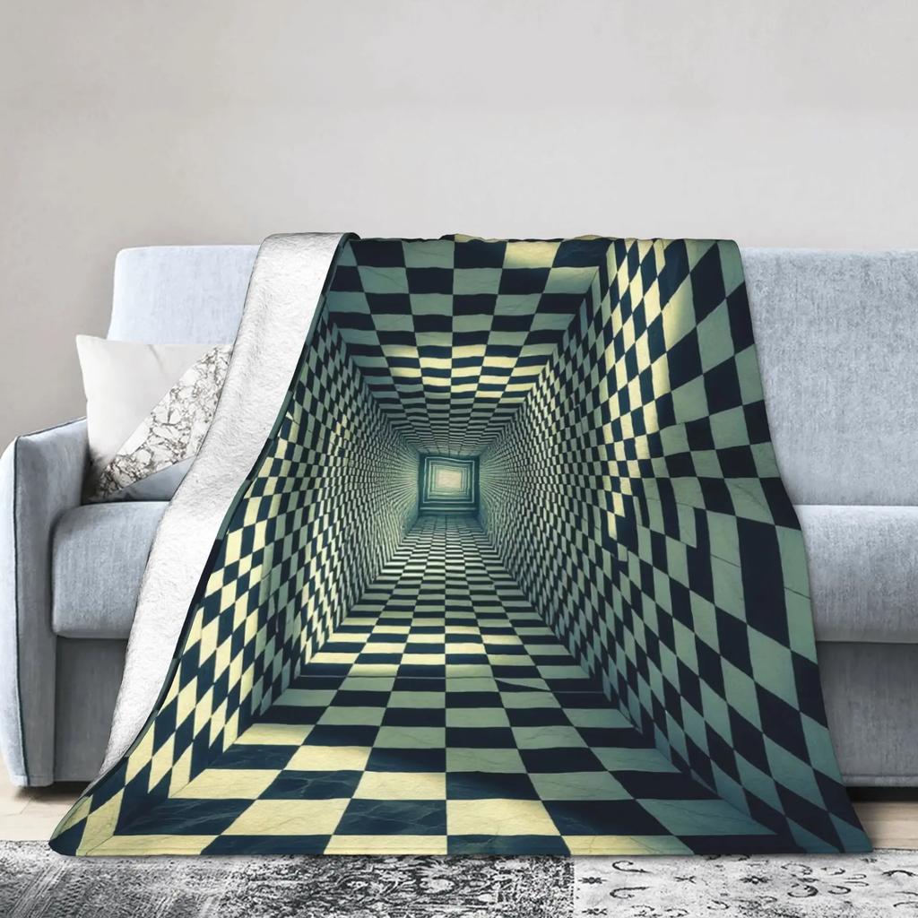 Whirlpool Dizziness Pattern Plush Flannel Throw Blanket for Couch Chair Sofa Bed  Super Soft Bedspread for Girls and Boys