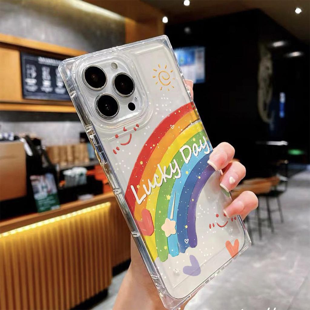 New Electroplating for Apple's High-end Sense for Apple 16pro Transparent Airbag Anti-fall Mobile Phone Case Four-corner Airbag Mobile Phone Case