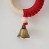 1PC Original wood color wood ring cotton rope bell pendant Japanese and Korean style wall hanging door handle car pendant