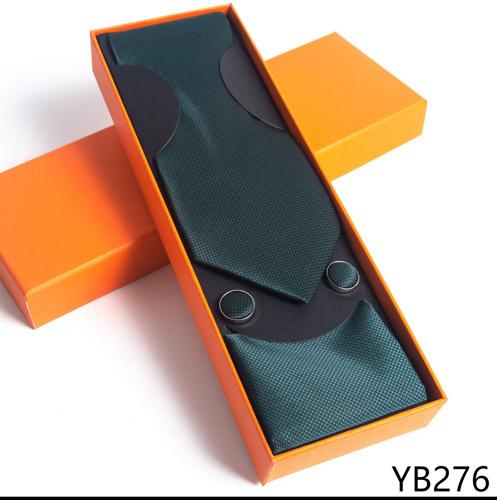 Herrenkrawatte mit quadratischer Manschette, Geschenkbox-Set, Business-Casual-Krawatte, Orange, Geschenkbox