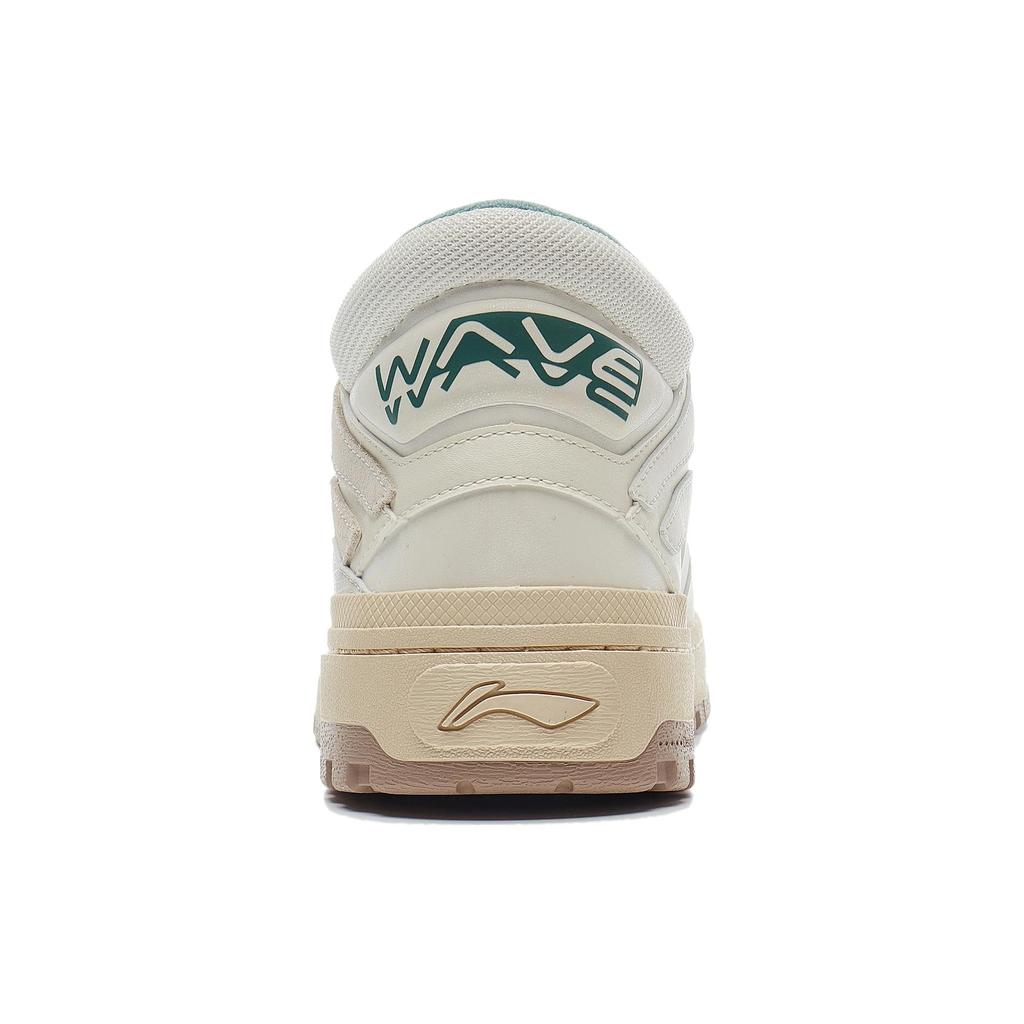 New LiNing Wave MID Versatile Vintage Skateboard Shoes Anti Slip Wear Resistant Mid Top Skateboard Shoes Women's Ecru AGCT224-1